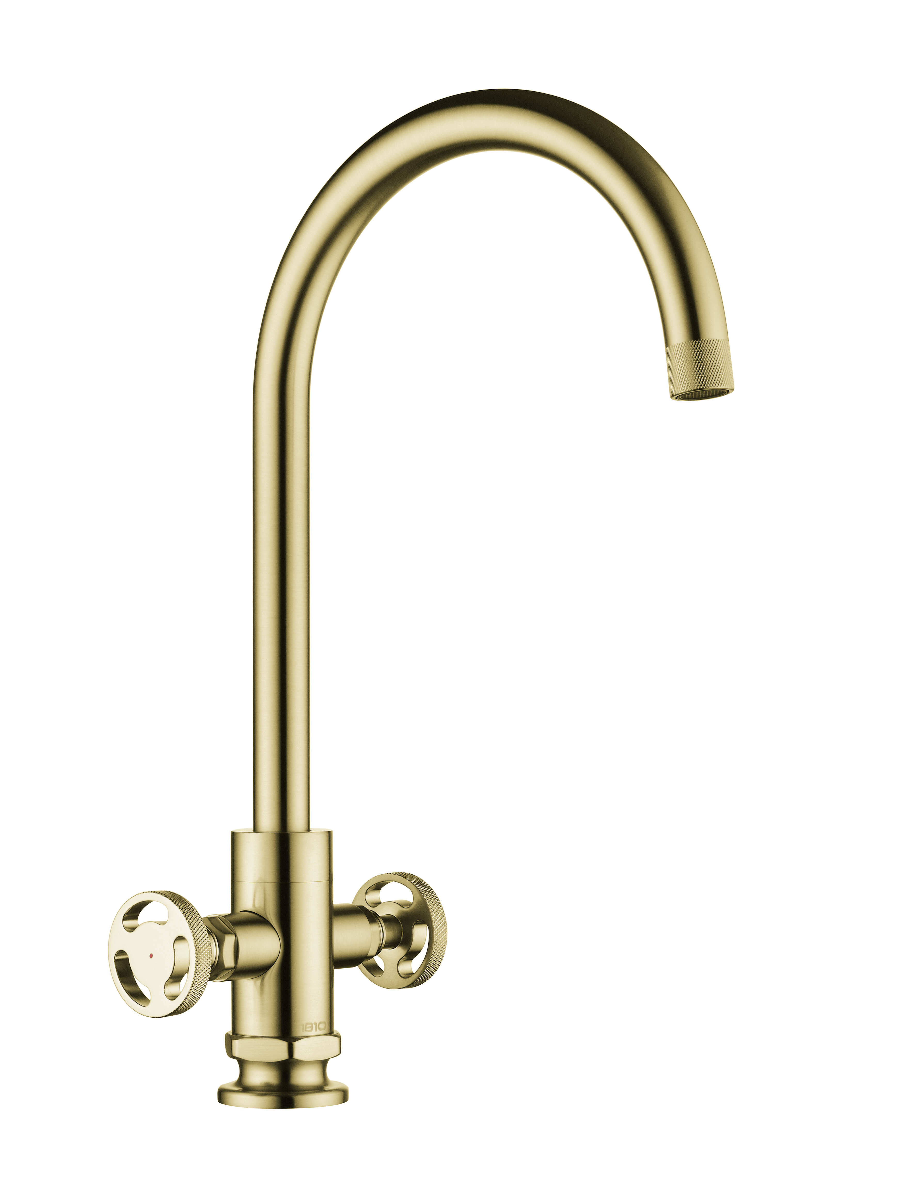 Brushed Gold Brass Henry Holt Twin Lever Kitchen Taps